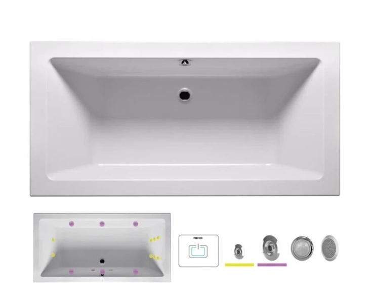 Ванна гидромассажная Riho Lusso 190 x 80 см, FLOW2 BA5900500000000_FLOW2 (детальная фотография)