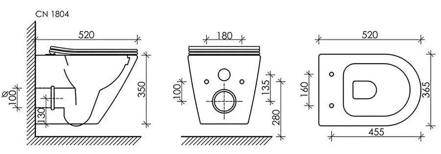 Унитаз подвесной Ceramica Nova Highlight с сиденьем микролифт CN1804 (детальная фотография), современные, hi-tech