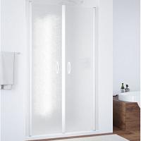 Душевая дверь профиль черный матовый стекло шиншилла Vegas-glass