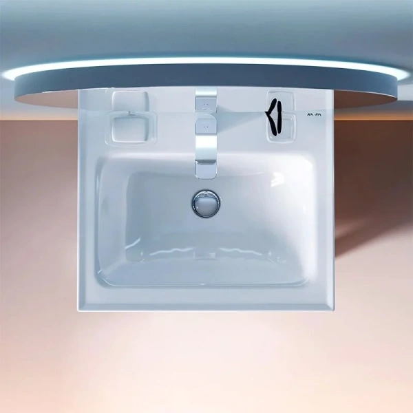 Тумба под раковину напольная Am.Pm X-Joy 55 см белый глянец M85AFSX0552WG (детальная фотография), моноблок