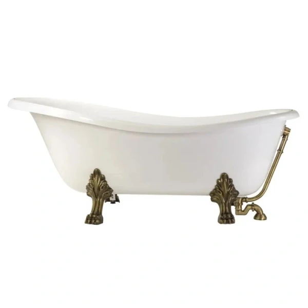 Ванна из искусственного камня Migliore Bella 170х80 см фурнитура бронза 26916 (детальная фотография), 170x80 см