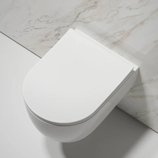 Унитаз подвесной Ceramica Nova Modena безободковый, белый CN6063 (детальная фотография), без бачка, со скрытым бачком