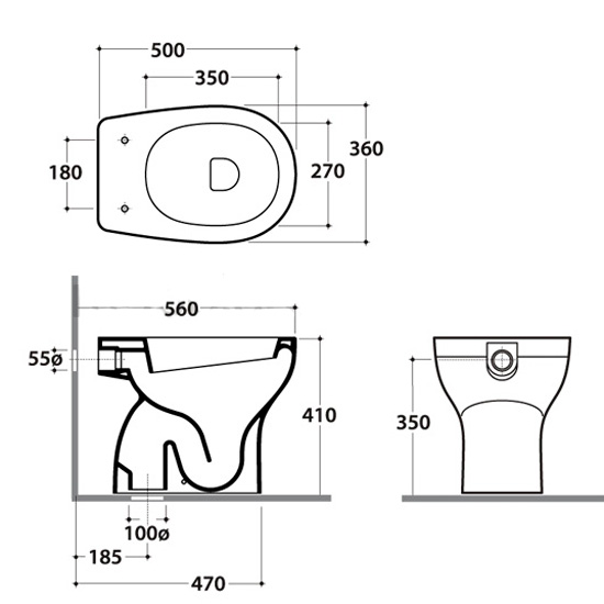 Схема (детальная фотография), без бачка, со скрытым бачком