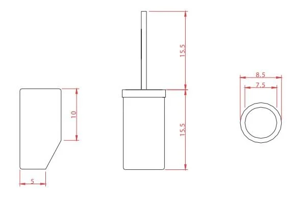 Ершик с керамической колбой настенный Artceram Postit PSC002 01 00 (детальная фотография), металлические, из керамики
