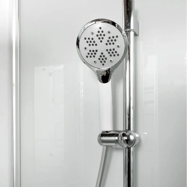 Душевая кабина Deto EM 80x80 см угловая EM1580NLED+GM (детальная фотография), стеклянные, матовые, узорчатые