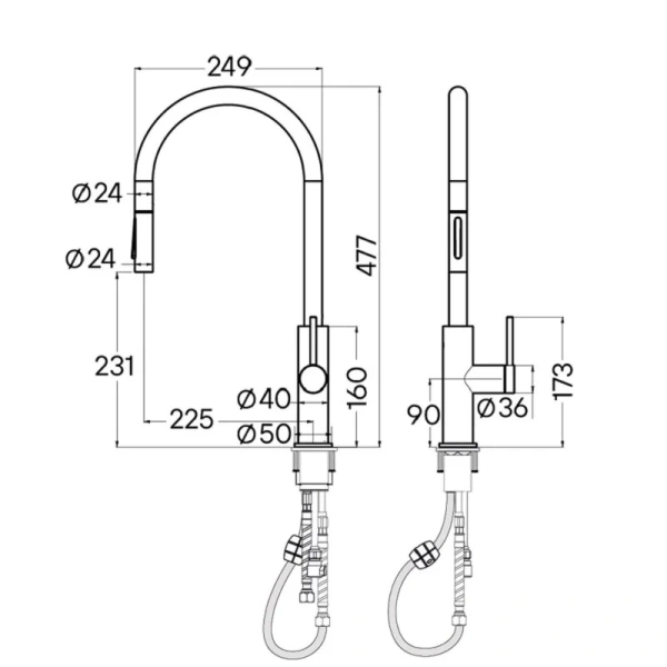 Смеситель для кухни Paulmark Senso антрацит Se215180-AN (детальная фотография), для кухни