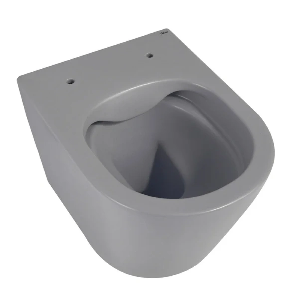 Унитаз подвесной Abber BEQUEM серый матовый AC1102MG (детальная фотография), без бачка, со скрытым бачком