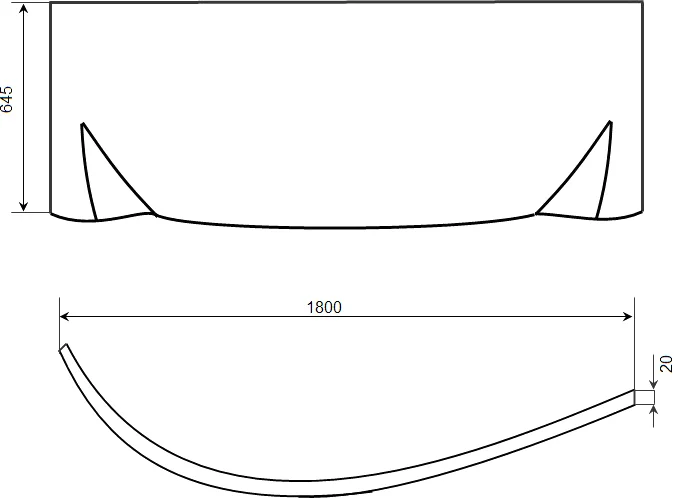 Фронтальная панель Timo 180x64.5 см правая FPIVA15R (детальная фотография), в наличии