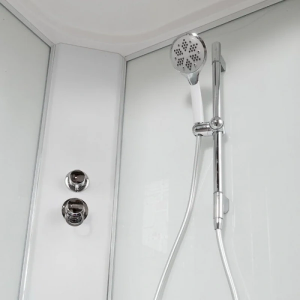 Душевая кабина Deto EM 90x90 см с радио EM2790GM+EL (детальная фотография), угловые, недорогие, для дачи, с гидромассажем, c тропическим душем, с вентиляцией, с крышей