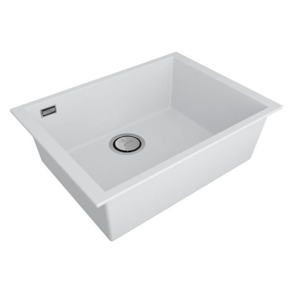 Мойка для кухни Paulmark Neo classic 60 см белая матовая PM966044-WH (детальная фотография), встраиваемые, интегрированные