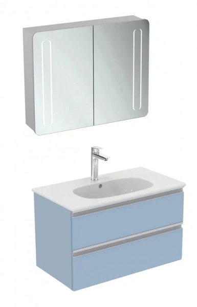 Тумба под раковину подвесная Ideal Standard Tesi 80 см серо-голубая матовая T0051WI (детальная фотография), современная, hi-tech