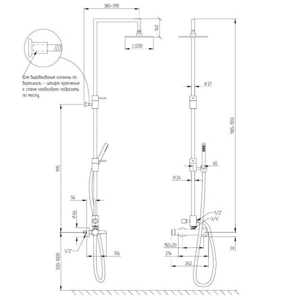 Душевая стойка Migliore Stone хром 31856 (детальная фотография), современные, hi-tech