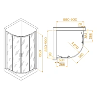 Душевой уголок RGW Passage PA-52 90х90 см профиль хром