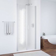 Душевая дверь профиль матовый хром стекло шиншилла Vegas-glass