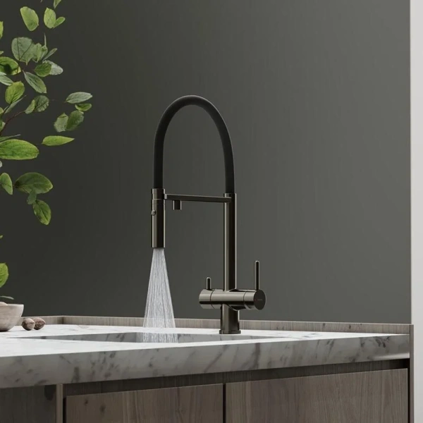 Смеситель для питьевой воды Sancos Imola вороненая сталь/черный SC4010GG (детальная фотография), на мойку, на столешницу