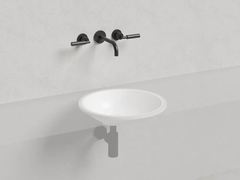 Раковина Salini Marea 08 42 см в цвете по RAL 1802208MF (детальная фотография), 40 см