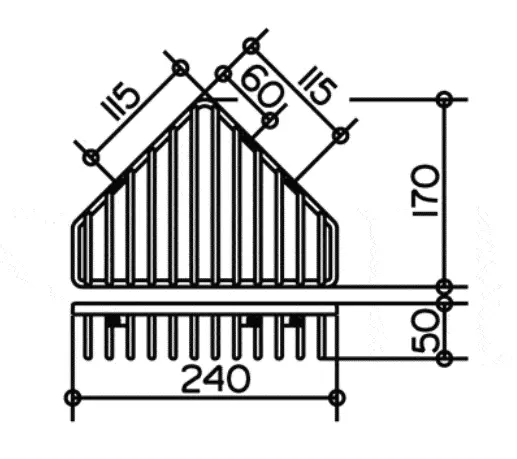 Решётка для ванной угловая Keuco 24904 010000 (детальная фотография), классические, ретро