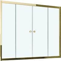 Душевая шторка на ванную профиль золотой стекло прозрачное Vegas-glass