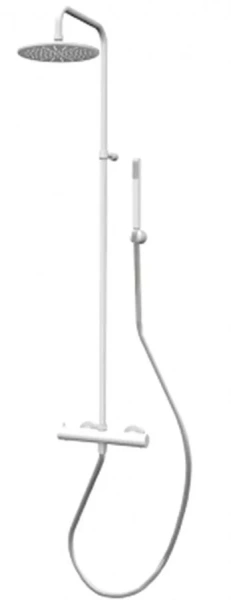 Душевая стойка Paffoni Birillo Fix с термостатом, белая матовая ZCOL684LIQBO (детальная фотография)