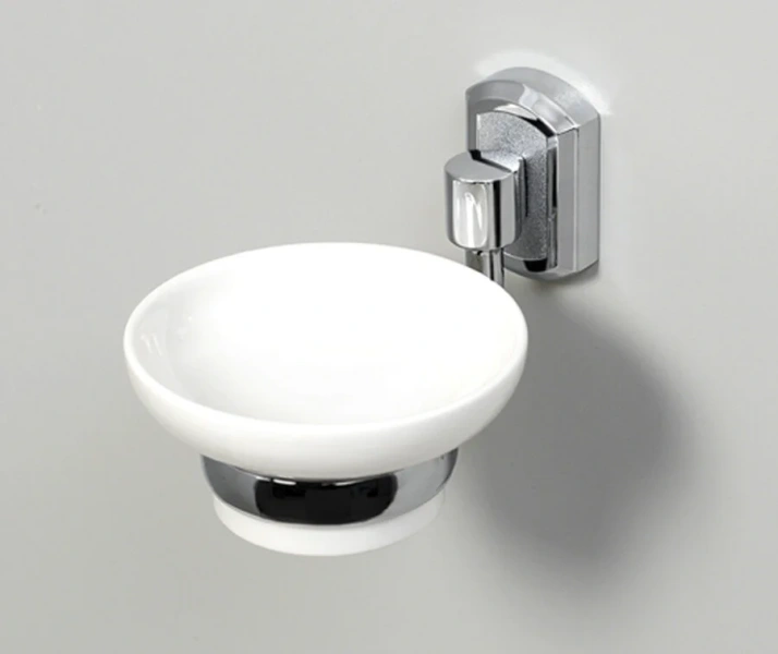 Мыльница WasserKRAFT хром/белая K-24129 (детальная фотография), хром, белые, комбинированные