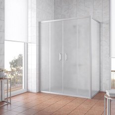 Душевой уголок профиль матовый хром стекло сатин Vegas-glass