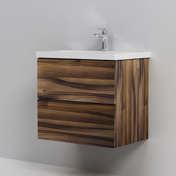 Тумба под раковину подвесная Am.Pm Gem 60 см орех M90FHX0602HF (детальная фотография), под дерево