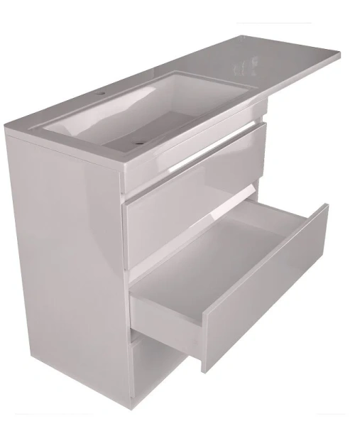 Тумба под раковину напольная Style Line Даллас 68 см белая СС-00000558 (детальная фотография), моноблок, для стиральной машины