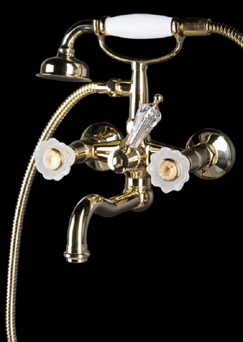 Смеситель для ванны Boheme Camelia золото - фото 3