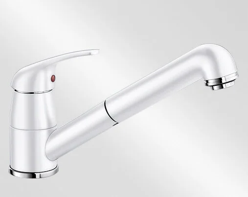 Смеситель для кухни белый Blanco Daras-S 524193 (детальная фотография), высокие, округлая форма