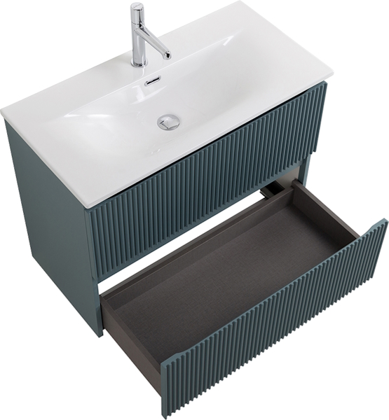 Тумба под раковину подвесная BelBagno Uno-Mini 80 см голубой матовый UNO-MINI-800-2C-SO-AO (детальная фотография), 80 см