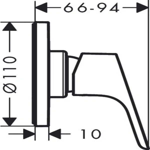 Смеситель для душа Hansgrohe Focus E 31961000 однорычажный (детальная фотография), для душа