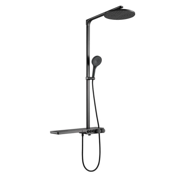 Душевая стойка Black&White Universe оружейная сталь 7655GM (детальная фотография)