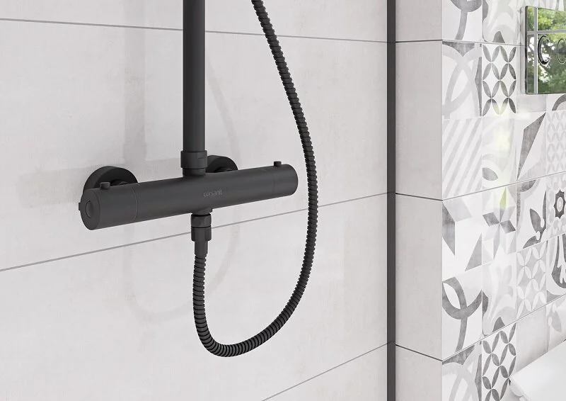 Душевая стойка Cersanit Brasko черная матовая 64527 (детальная фотография), нет в наличии