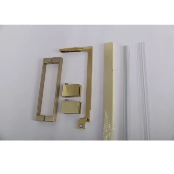 Душевой уголок Cezares Slider 80х80 см стекло бронзовое профиль брашированное золото SLIDER-A-2-70/80-BR-BORO (детальная фотография), современные, hi-tech