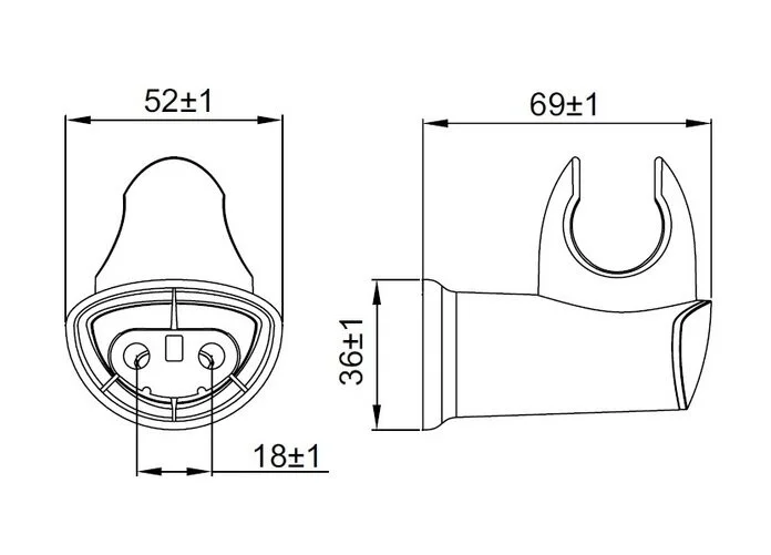 Держатель душевой лейки IDDIS хром 030CP00i53 (детальная фотография), нет в наличии