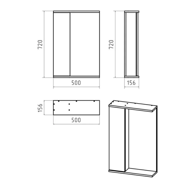 Зеркальный шкаф с подсветкой Misty Лира П-Лир04050-013 50 см ЛДСП (детальная фотография), по запросу
