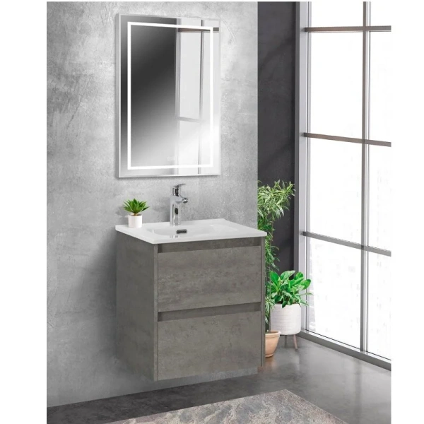 Зеркало с подсветкой BelBagno Kraft 60 см сатин SPC-KRAFT-600-800-LED-TCH-WARM (детальная фотография), сенсорное
