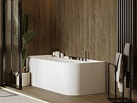 Ванна из искусственного камня Belux Атланта ВА-1700, 4810924288912, 170 x 75 см, с подставкой, черный