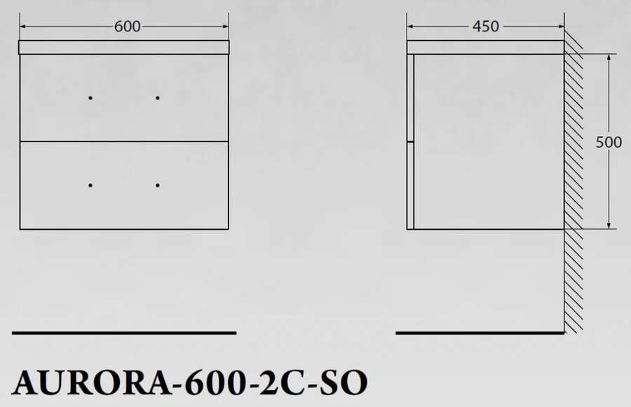 Тумба под раковину подвесная BelBagno Aurora 60 см pietra grigio AURORA-600-2C-SO-PG (детальная фотография), нет в наличии