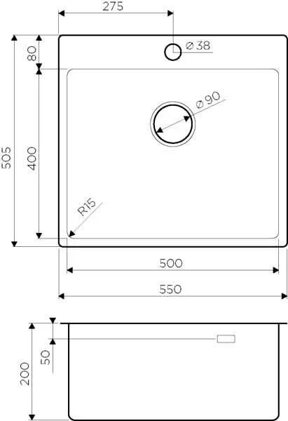 Мойка для кухни Omoikiri Ashi 56-IN 56 см нержавеющая сталь 4993449 (детальная фотография), врезные