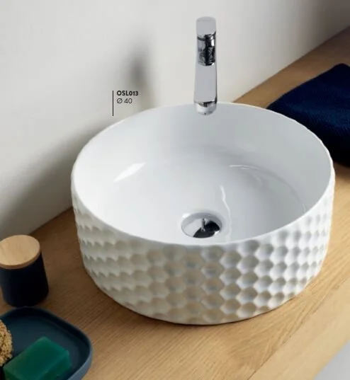 Раковина накладная, черная матовая, Artceram Esagono OSL013 17 00 (детальная фотография), накладные (на столешницу), пристенные