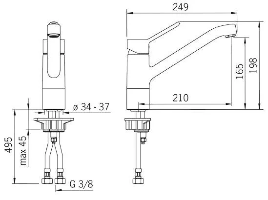 Смеситель для кухни Oras Aquita 2920F (детальная фотография), для кухни