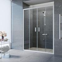 Душевая дверь профиль белый стекло прозрачное Vegas-glass