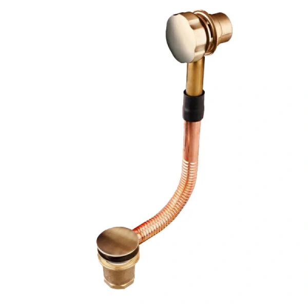 Акриловая ванна Радомир Патрисия 1-01-4-0-1-333К, 185 x 85 см, каркас, фронтальный экран, сифон, слив-перелив автомат в комплекте, белая/бронза (детальная фотография), без гидромассажа