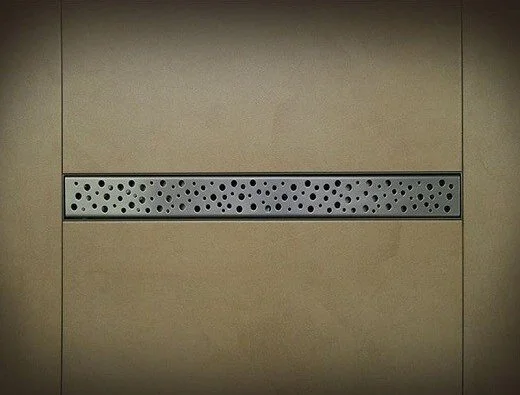 Решетка AlcaPlast 95 см хром глянцевый BUBLE-950L (детальная фотография), для монтажа в пол