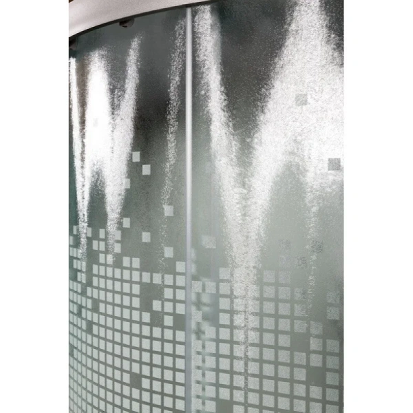 Душевая кабина Deto L 100x100 см стекло с узором L901 (детальная фотография), матовый профиль
