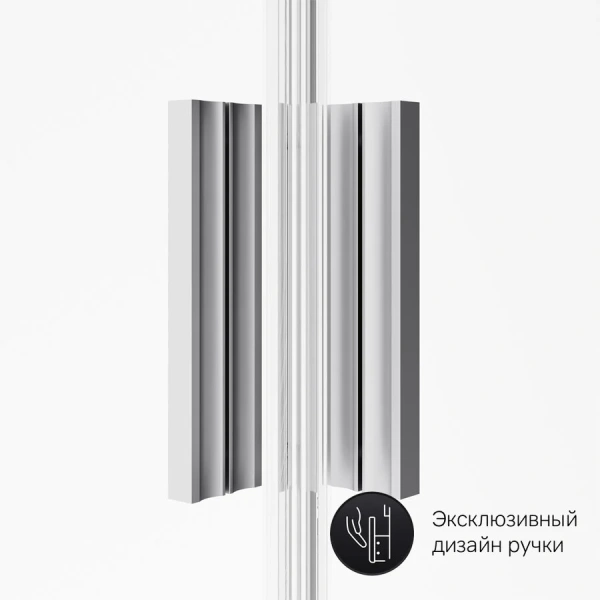 Душевой уголок Am.Pm Gem 120x90 см стекло прозрачное, профиль хром W90G-404-120290-MT (детальная фотография), со средним поддоном