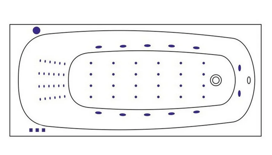 Ванна гидромассажная Whitecross Layla Nano, 180 х 80 см, увеличенная толщина акрила, усиленная армировка, белый/хром, 0102.180080.100.NANO.CR (детальная фотография), акриловые
