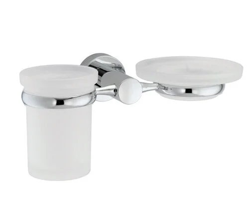 Стакан для ванной и мыльница WasserKRAFT Donau хром K-9426 (детальная фотография)