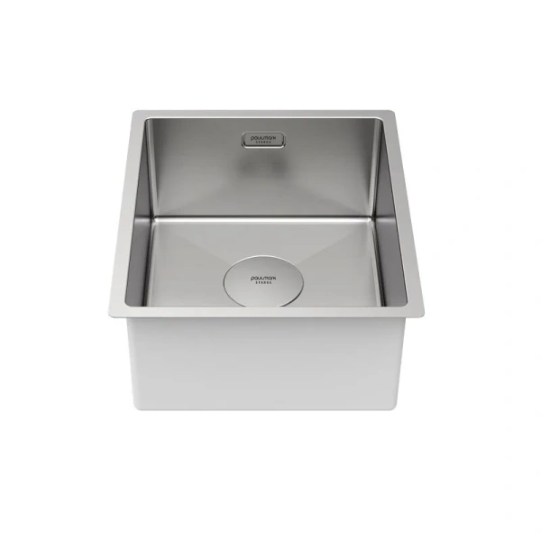 Мойка для кухни Paulmark Next 38 см нержавеющая сталь PM213844-BS (детальная фотография), из нержавеющей стали, стальные, металлические